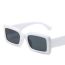 Fashion Solid White Frame Gray Film Square Small Frame Sunglasses