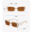 Fashion Solid White Frame Gray Film Square Small Frame Sunglasses