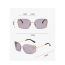 Fashion Gold Frame Tea Slices Ac Round Frame Curved Sunglasses