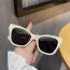 Fashion Off-white Frame Gray Piece Ac Cat Eye Large Frame Sunglasses