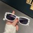 Fashion Solid White Gray Flakes Pc Diamond Square Sunglasses