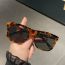 Fashion Leopard Print Dark Green Film Ac Square Large Frame Sunglasses