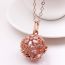 Fashion Rose Gold Pendant Gold-plated Copper And Diamond Geometric Hollow Pendant