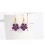 Fashion Rose Quartz Geometric Wire Flower Earrings