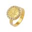 Fashion Gold Stainless Steel Diamond Tree Of Life Men's Ring