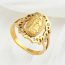 Fashion Gold Stainless Steel Cut Hollow Ring