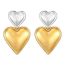 Fashion Double Layer Love Earrings Gold 2 Stainless Steel Love Earrings