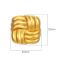Fashion Gold Stainless Steel Square Stripe Stud Earrings
