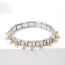 Fashion Phnom Penh Small Square Zirconia - Champagne 1 Section Stainless Steel Diamond Module Bracelet Accessories (single)