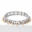 Fashion Small Square Zirconium With Gold Edge - Light Yellow 1 Section Stainless Steel Diamond Module Bracelet Accessories (single)