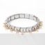 Fashion Small Square Zirconium With Gold Edge - 1 Section Of Lavender Stainless Steel Diamond Module Bracelet Accessories (single)