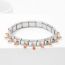 Fashion Small Square Zirconium With Gold Edge - Light Yellow 1 Section Stainless Steel Diamond Module Bracelet Accessories (single)