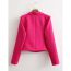 Fashion Rose Red Polyester Lapel Buttoned Blazer