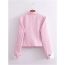 Fashion Pink Polyester Lapel Single-button Blazer