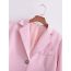 Fashion Pink Polyester Lapel Single-button Blazer