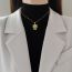 Fashion Necklace [titanium Steel Chain Copper Pendant] Titanium Steel Diamond Leopard Necklace