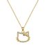 Fashion Gold Titanium Steel Diamond Cat Necklace