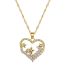 Fashion Gold Titanium Steel Diamond Love Star Necklace