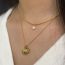 Fashion Gold Stainless Steel Shell Double Layer Necklace
