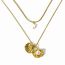 Fashion Gold Stainless Steel Shell Double Layer Necklace