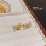Fashion Gold Copper Set With Diamond Love Pearl Earrings