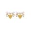 Fashion Gold Copper Set With Diamond Love Pearl Earrings
