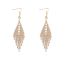 Fashion Gold Copper Diamond Geometric Claw Chain Earrings