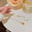 Fashion Gold Titanium Steel Diamond Pinecone Necklace