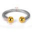 Fashion 2# Brushed Stainless Steel Open Ball Bead Bracelet