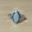 Fashion Blue Alloy Geometric Marquise Ring