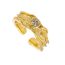 Fashion Gold Textured Irregular Diamond Ring