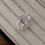 Fashion Silver Twisted Line Open Ring