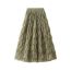 Fashion Bean Green Polyester Pleated Skirt