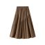 Fashion Apricot Cotton Pleated Skirt