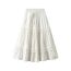 Fashion White Cotton Lace High-waisted Skirt