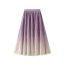 Fashion Purple Gradient Pleated Textured Skirt