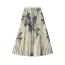 Fashion Dark Floor Printed Pleated Skirt