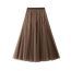 Fashion Khaki Mesh Sequin High Waist Skirt
