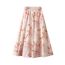 Fashion National Style Pink Cotton And Linen Printed Skirt