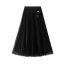 Fashion Black And Silver High Waist Pleated Skirt