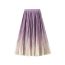 Fashion Purple Gradient Mesh Pleated Skirt