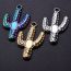 Fashion Color Stainless Steel Cactus Pendant