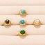 Fashion 10# Stainless Steel Turquoise Round Ring