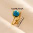 Fashion 10# Stainless Steel Turquoise Round Ring