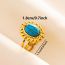 Fashion 10# Stainless Steel Turquoise Oval Ring