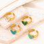 Fashion 8# Stainless Steel Turquoise Love Ring