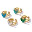 Fashion 8# Stainless Steel Turquoise Love Ring