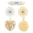 Fashion Golden 5 Gold Plated Copper Geometric Pendant With Diamonds