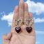Fashion Style-2 Studded Heart-shaped Glass Earrings