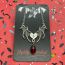 Fashion Necklace - No Card Bat Wing Love Cross Pendant Glass Necklace